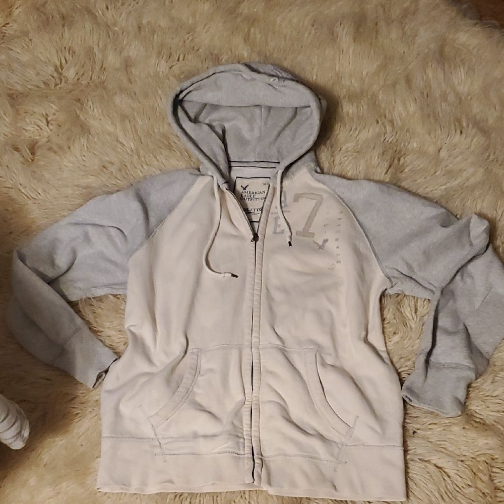 Vintage Y2K MENS AE Forever Zip-Up LINED Hoodie XXL